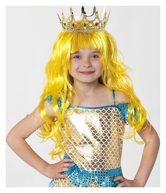Карнавальный набор «Принцесса золотая», парик, корона