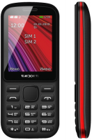 Кнопочные телефоны  Эльдорадо Мобильный телефон teXet TM-208 Black/Red
