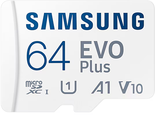 Карта памяти Samsung MicroSDXC 64Гб EVO Plus CL10 с адаптером белый