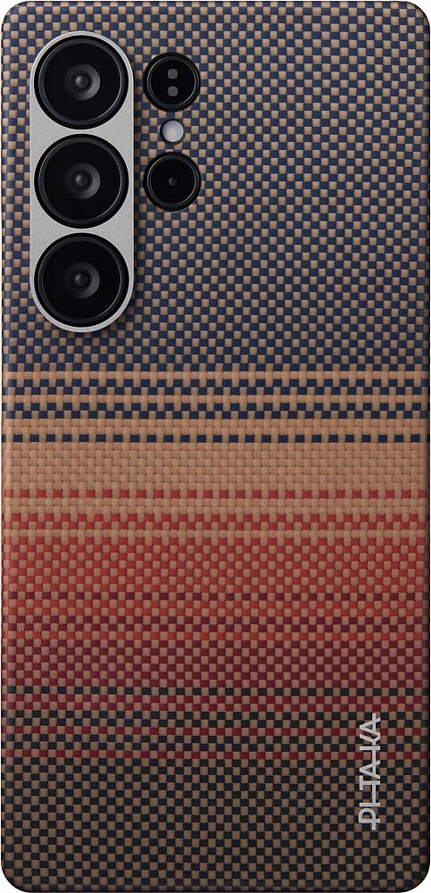 Чехол Pitaka Tactile Woven для Galaxy S25 Ultra кевлар коричневый