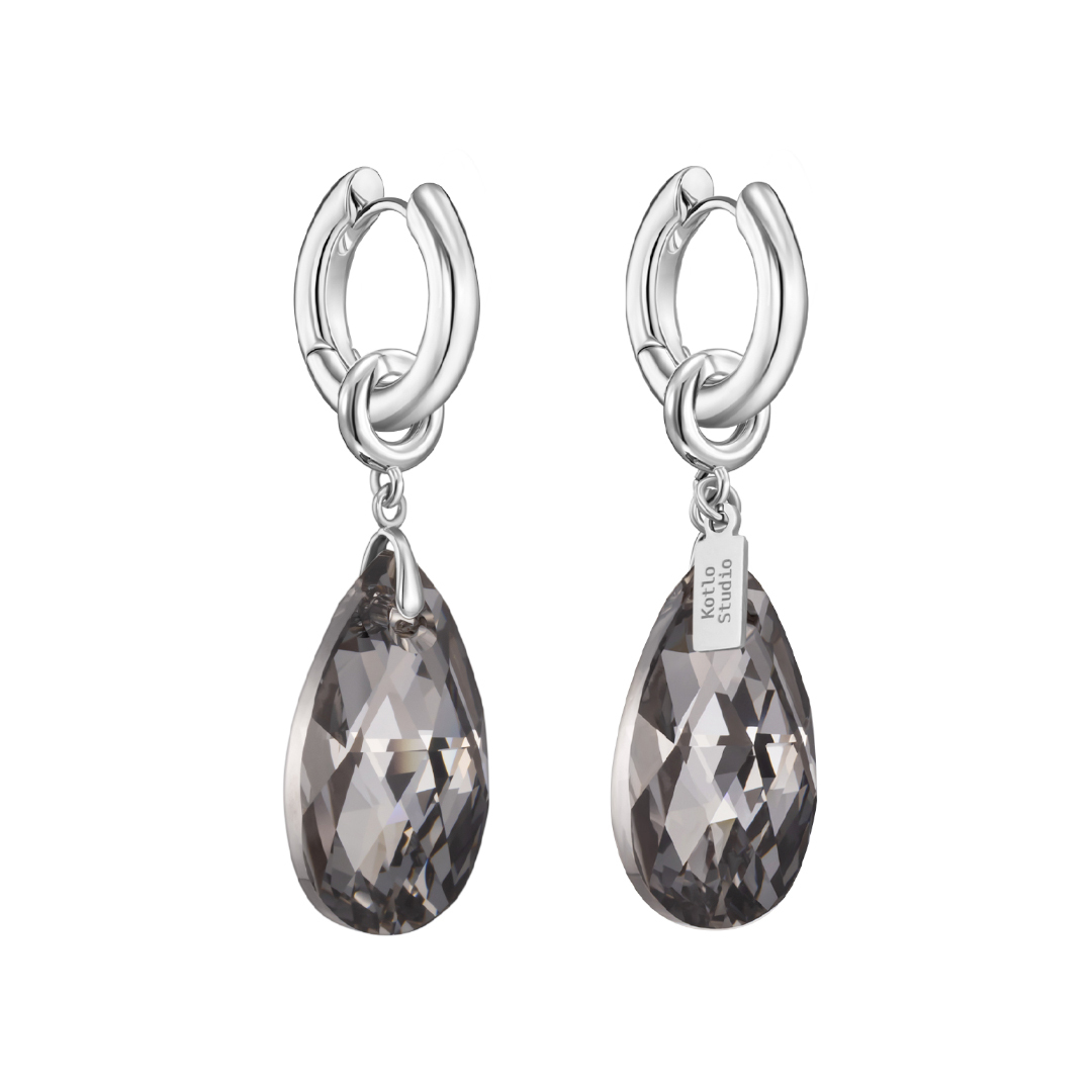  Серьги Sugar Mommy Silver-Black Earrings