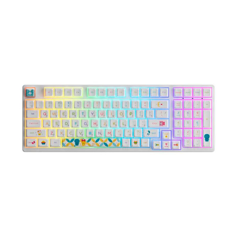   Pleer Клавиатура Akko 3098B Doraemon Rainbow 3 Modes Hot Swap CS Jelly Pink Switch Cherry 300982