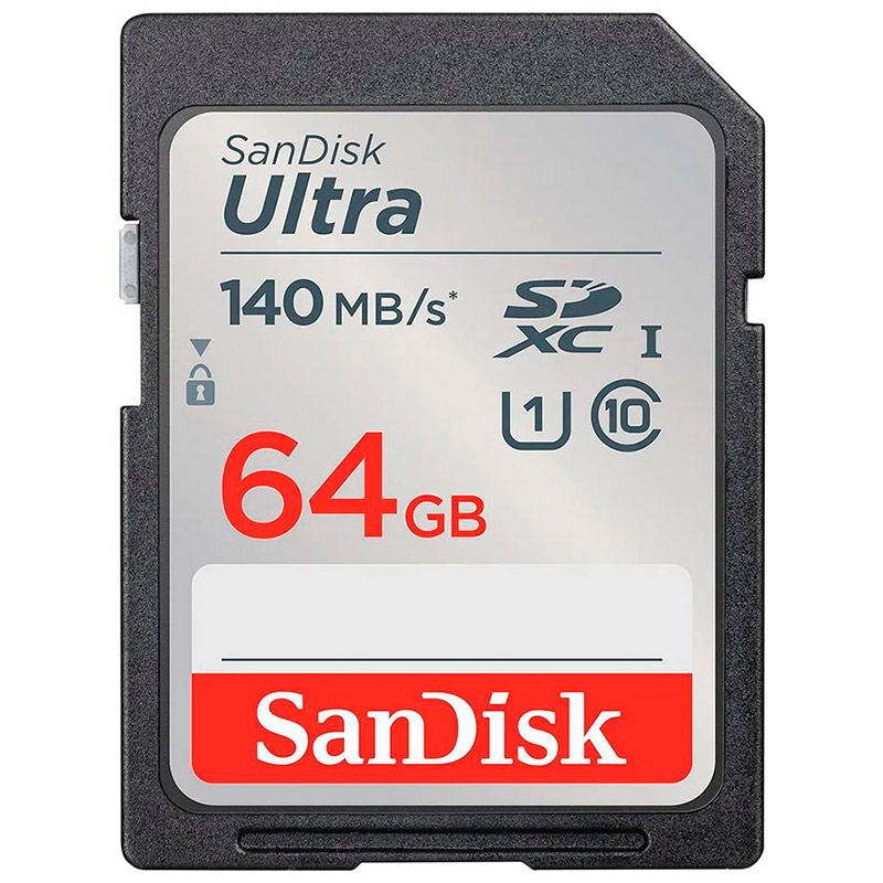 Карта памяти 64Gb - SanDisk Ultra SDXC Class 10 UHS-I U1 Ultra R SDSDUNB-064G-GN6IN