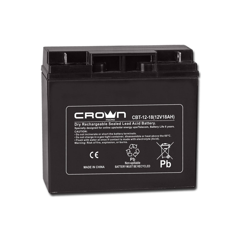 Аккумулятор для ИБП Crown Micro 12V 18Ah CBT-12-18