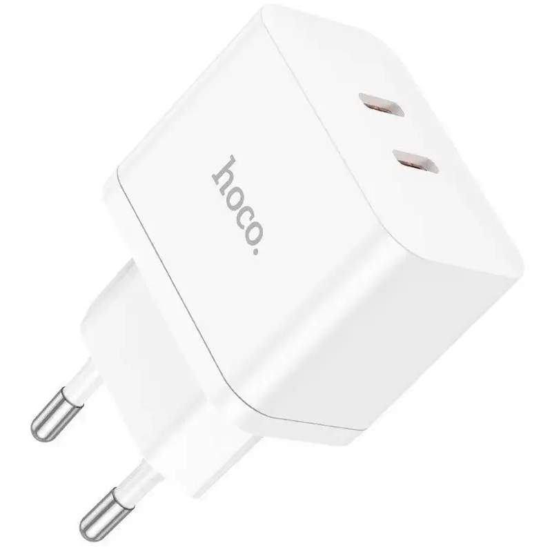 Зарядное устройство Hoco N29 Triumph 2xUSB-C 3А PD35W QC3.0 GaN White 6931474782168