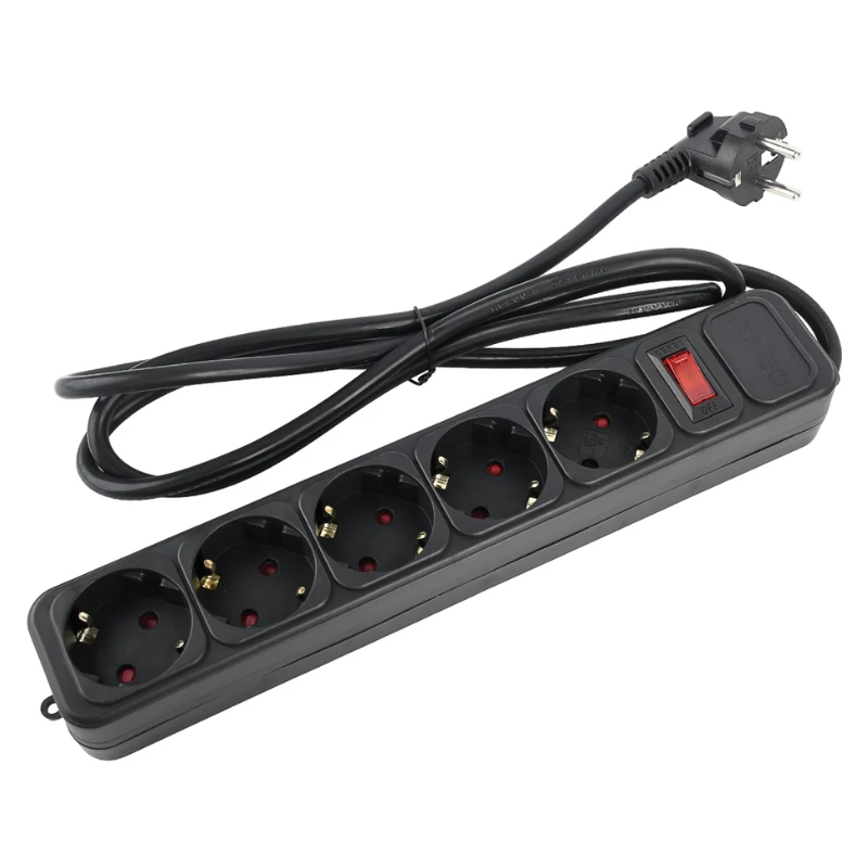   Pleer Сетевой фильтр Perfeo Real Power 5 Sockets 1.8m Black PF_E1499