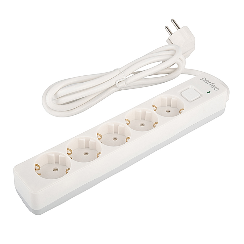   Pleer Сетевой фильтр Perfeo Real Stream 5 Sockets 1.8m White PF_E1504