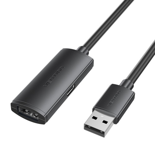   Pleer Аксессуар Vention USB 2.0 AM/AF 10m Black CBKBL