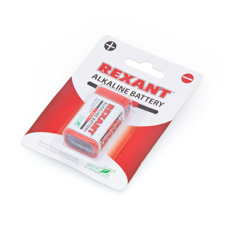 Батарейка КРОНА - Rexant 6LR61 9V 600 mAh 30-1061 (1 штука)