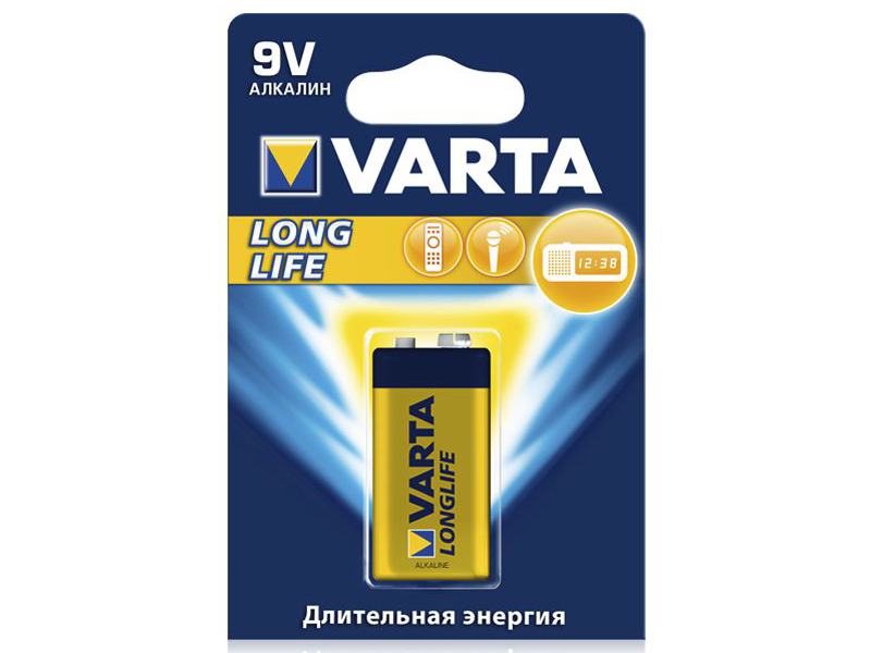 Батарейка КРОНА Varta Longlife 6LR61 1BL 4122