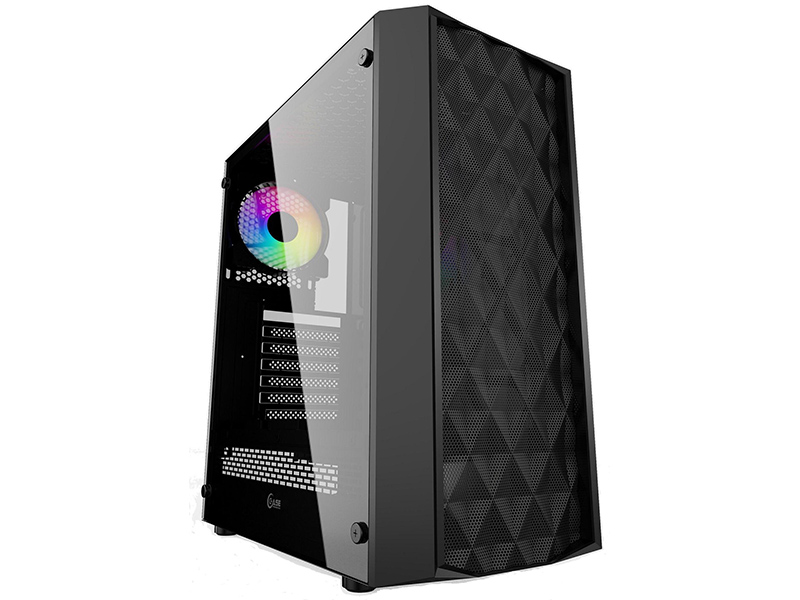 Корпус Powercase Diamond Mesh LED ATX Tempered Glass Black CMDM-L1