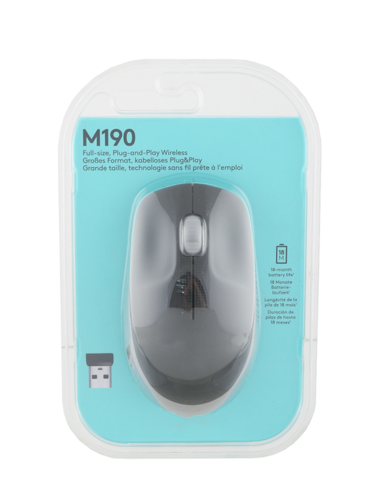 Мышь Logitech M190 Mid Grey 910-005906 / 910-005924