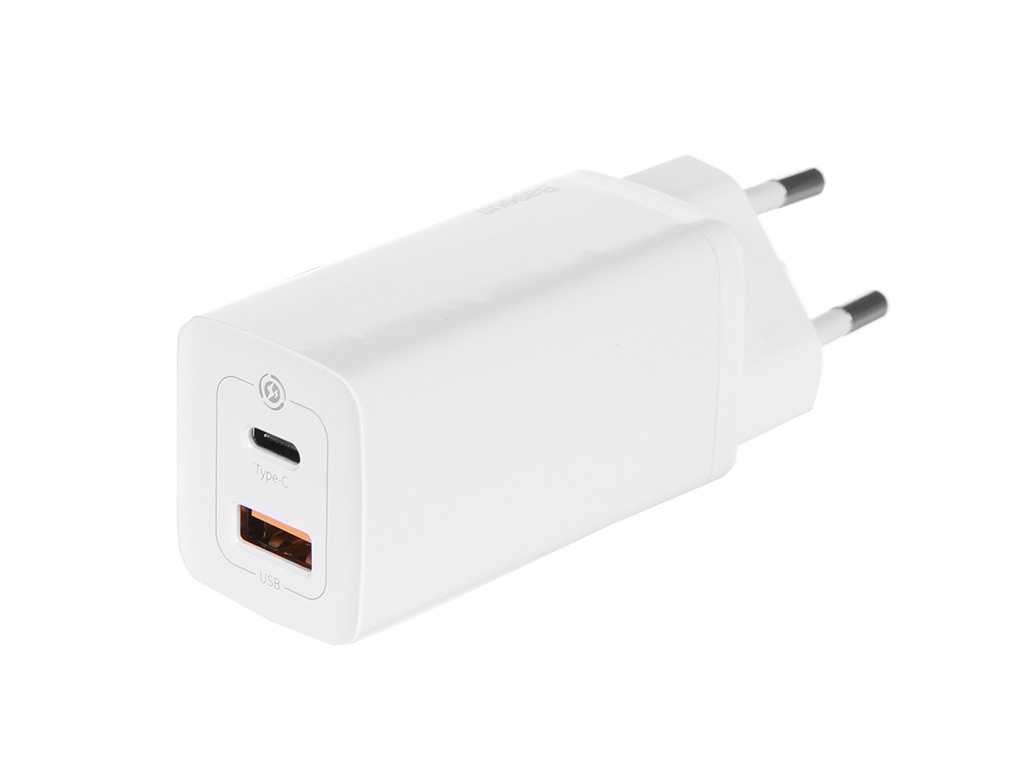 Зарядное устройство Baseus GaN2 Lite Quick Charger C+U 65W EU White CCGAN2L-B02