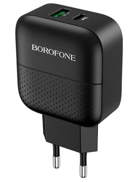 Зарядное устройство Borofone BA46A Premium USB + Type-C PD18 + QC3.0 Black 6931474727336