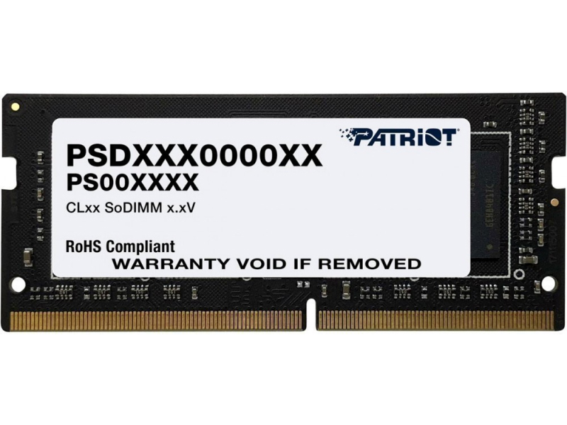 Модуль памяти Patriot Memory Signature DDR4 SO-DIMM 3200MHz PC4-25600 CL22 - 32Gb PSD432G32002S