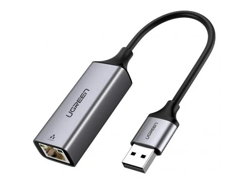 Сетевая карта Хаб USB Ugreen CM209 USB to RJ45 Ethernet Adapter Aluminum Case Space Gray 50922