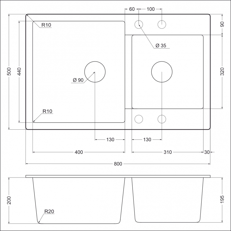 Мойка EMAR EMQ-2800.Q EMQ-2800.Q Оникс