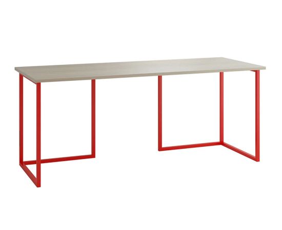 Стол Board 1800x700 (70, Каркас - Красный, Столешница - Дуб Сонома глянец)