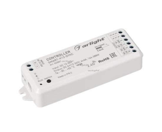 Контроллеры для лент Контроллер SMART-K13-SYNC (12-24V, 4x3A, 2.4G)