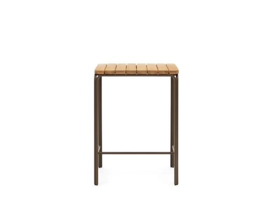 Барные столы  ReRooms Salguer Барный столик из массива акации и коричневой стали D70 x 70 см