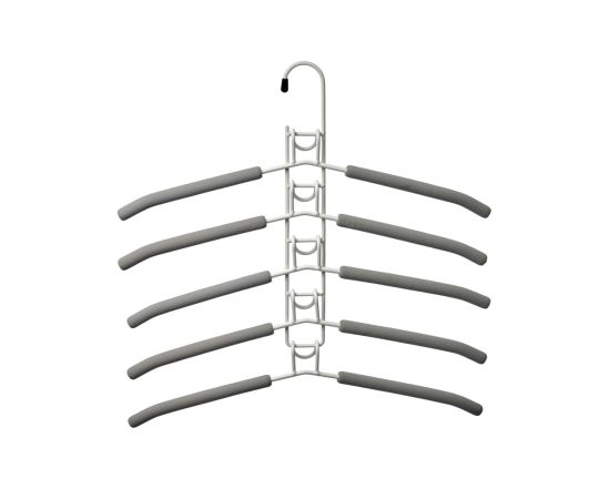 Вешалка-трансформер для одежды 5 в 1, 38x40, «ГИНГО», металл, пена, серая