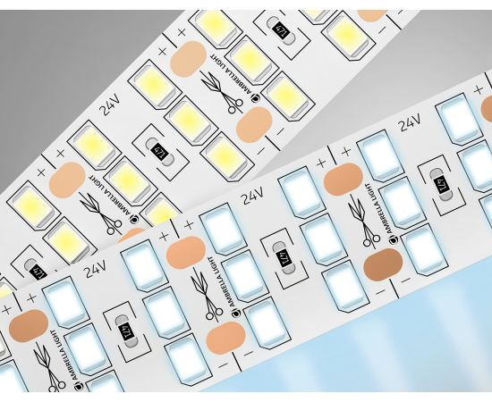 Светодиодная лента трехрядная 2835 324Led, 26W m, 24V IP20 6500K 5m Ambrella Light GS