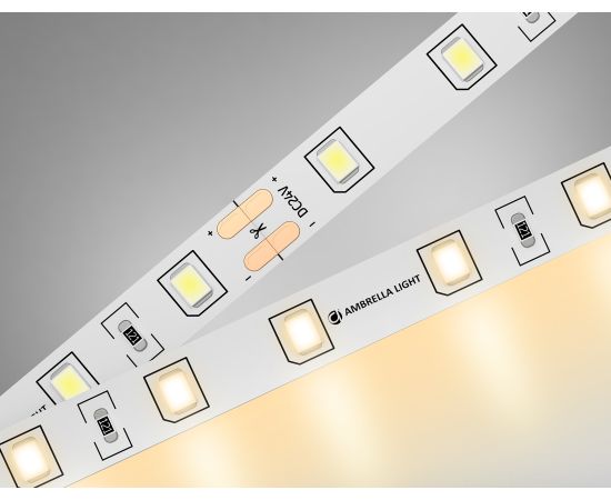 Светодиодная лента 2835 60Led, 6W m, 24V IP20 3000K 5m Ambrella Light GS