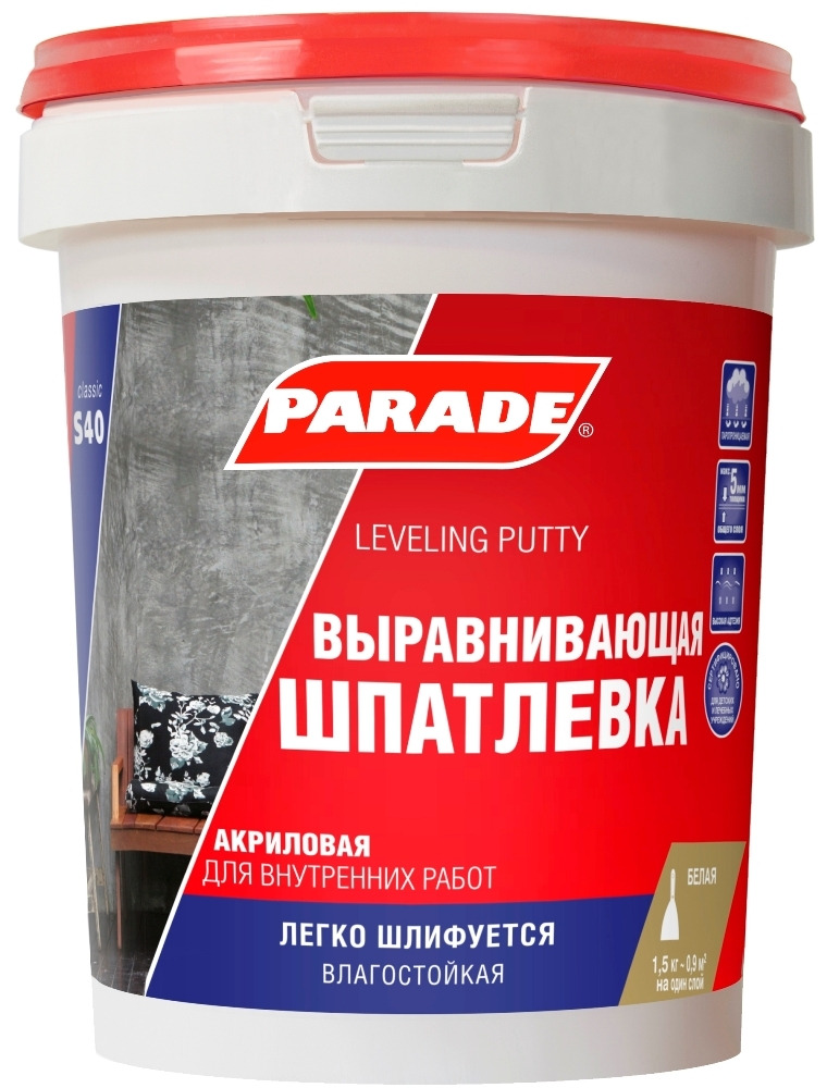 Шпатлевка выравнивающая Parade S40 1,5кг