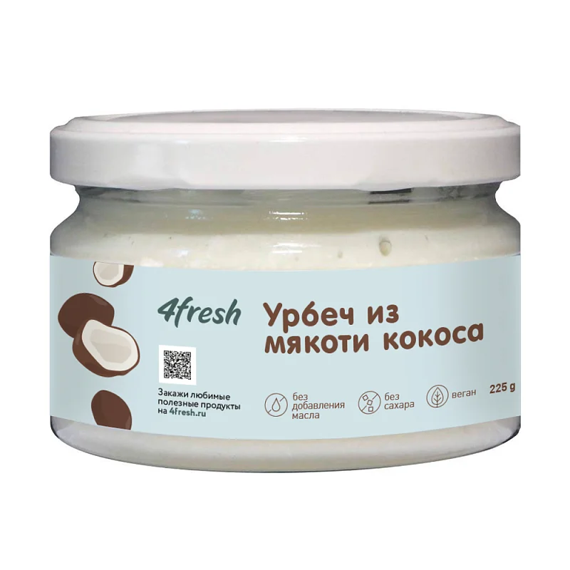 Новинки  Synergetic Урбеч кокосовый 4fresh FOOD, 225 г