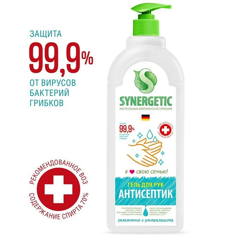 Антисептик для рук SYNERGETIC, 1л гель