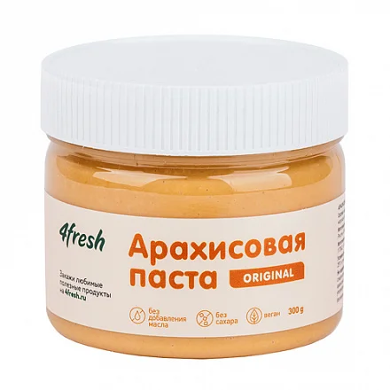   Synergetic Паста арахисовая мягкая «Original» 4fresh FOOD, 300 г