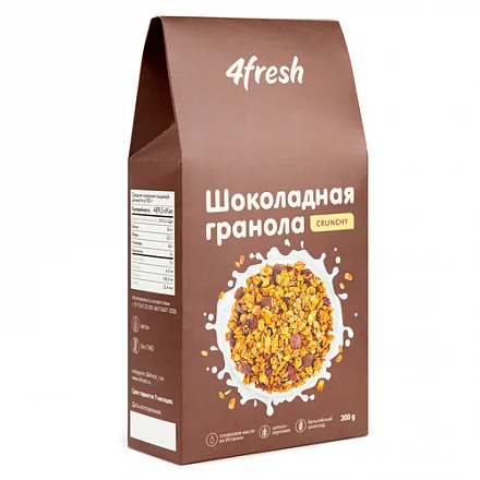 Гранола шоколадная «Crunchy» 4fresh FOOD, 300 г