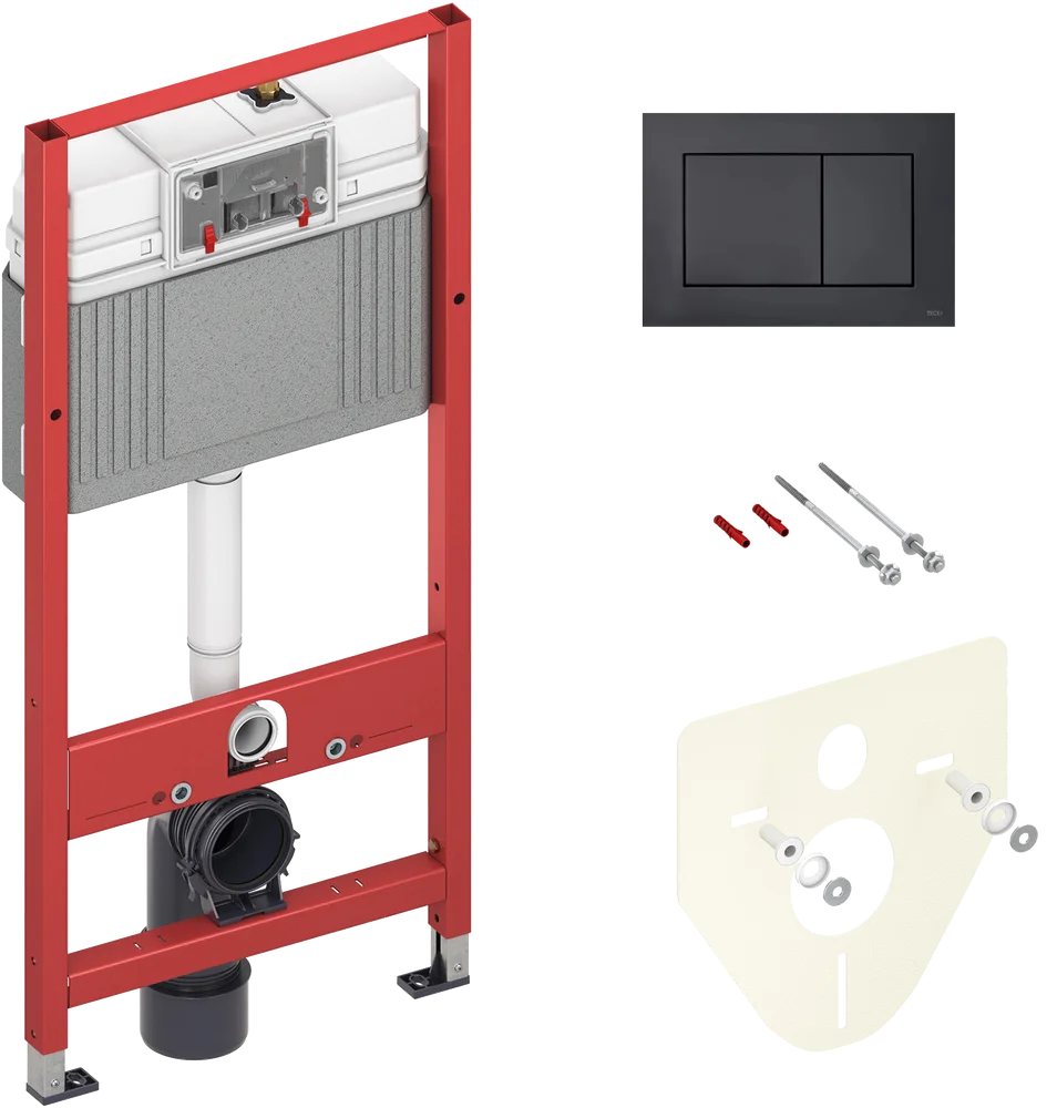   Топ Сантехника Система инсталляции для унитазов Tece Base 9400414 кнопка смыва чёрная матовая