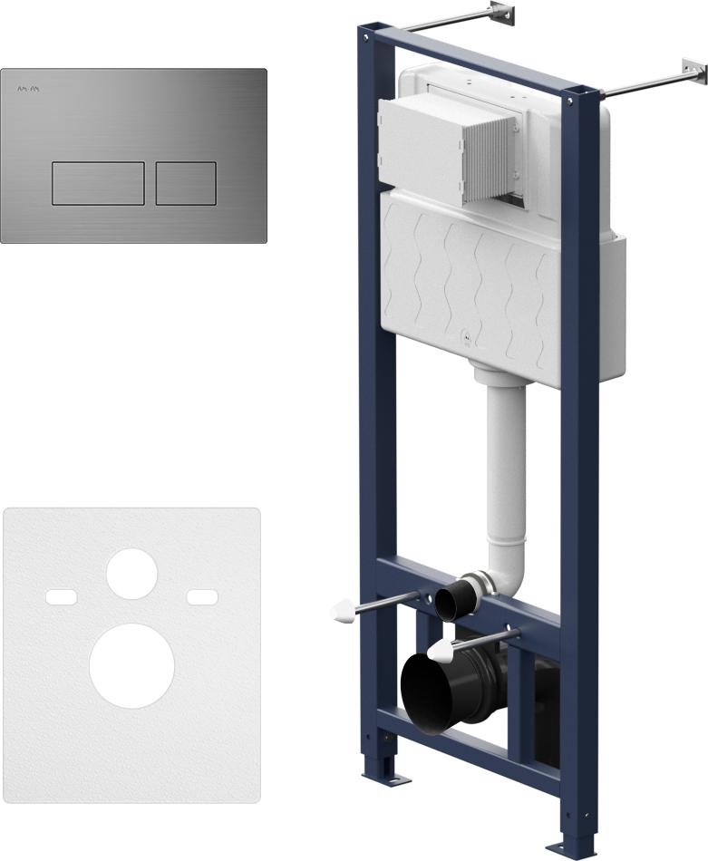 Инсталляции для унитазов Инсталляция AM.PM Pro I012704.7031 для подвесного унитаза с клавишей смыва никель матовый
