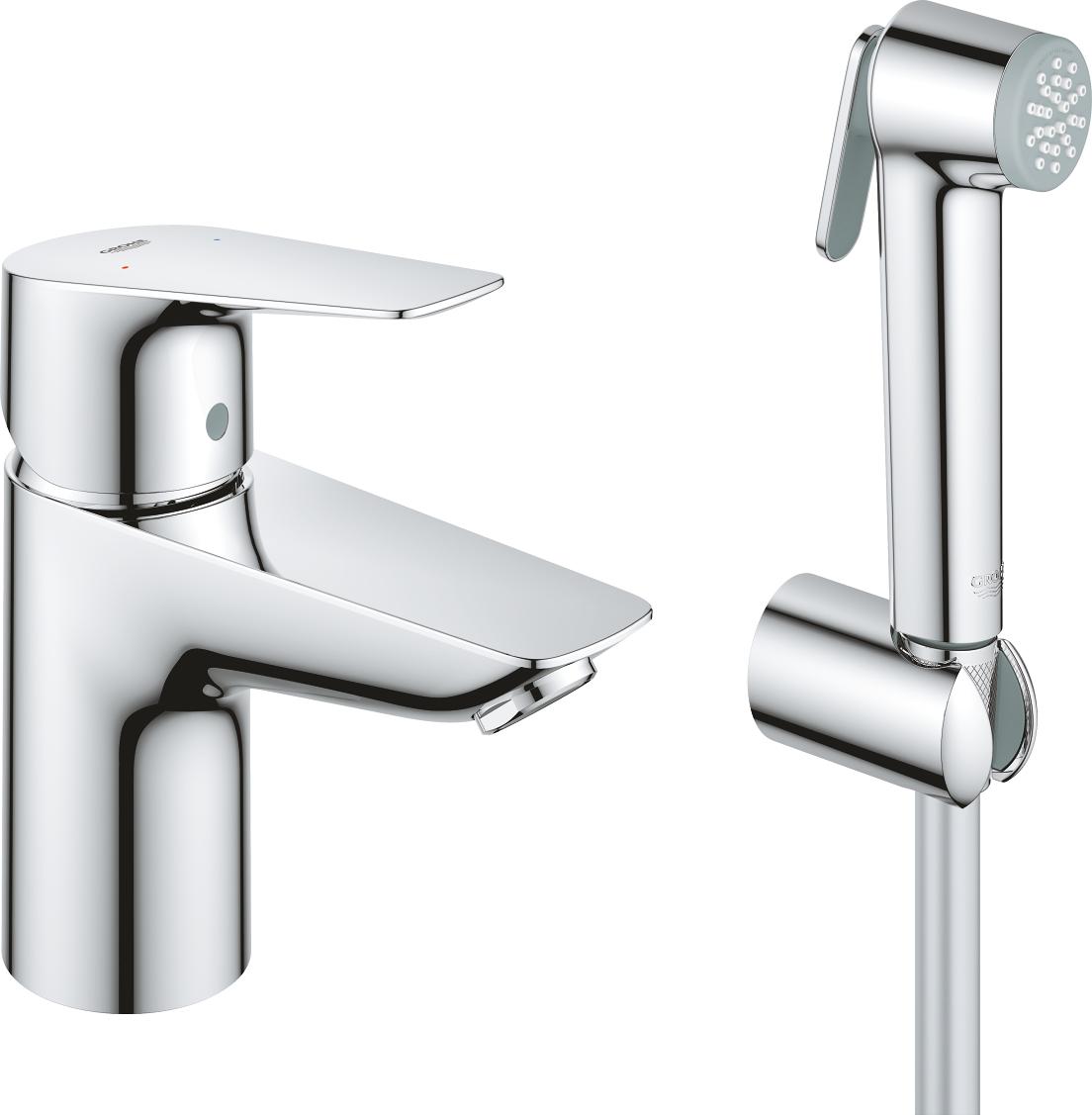 Смеситель для раковины с гигиеническим душем Grohe BauEdge 23757001, хром