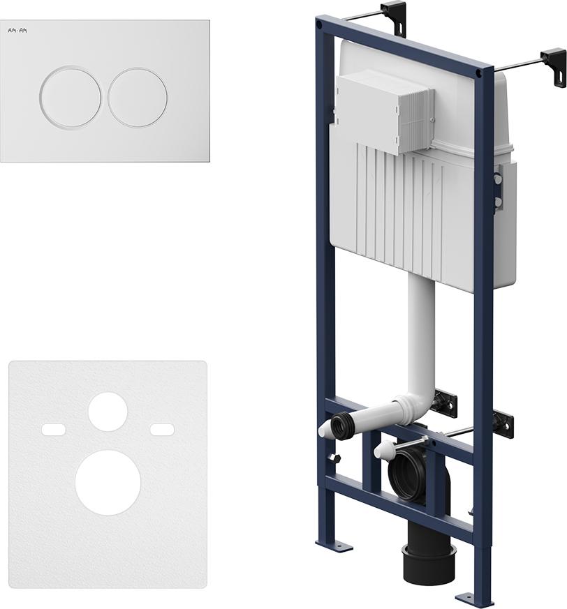 Инсталляции для унитазов  Топ Сантехника Инсталляция AM.PM Pro С I012707.0101 для унитаза с белой глянцевой клавишей смыва