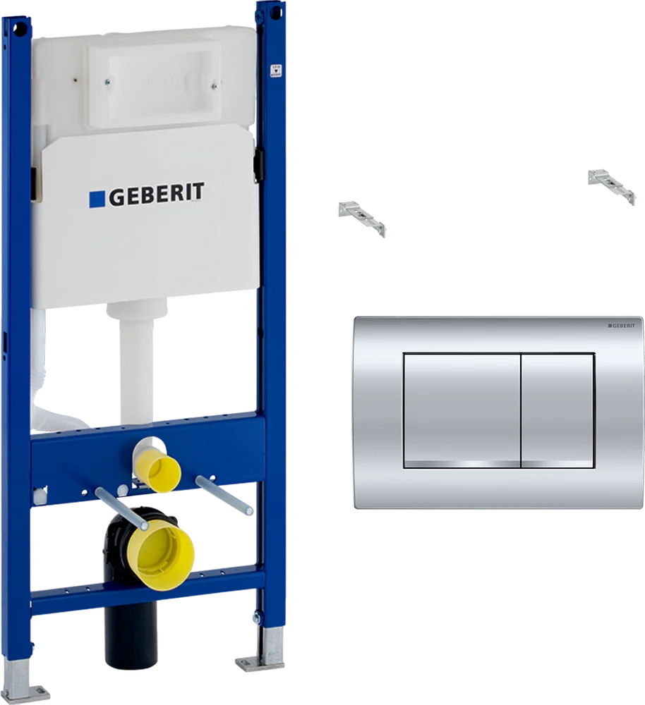 Инсталляции для унитазов Инсталляция для подвесного унитаза Geberit Duofix Delta 458.163.21.1 с кнопкой смыва хром