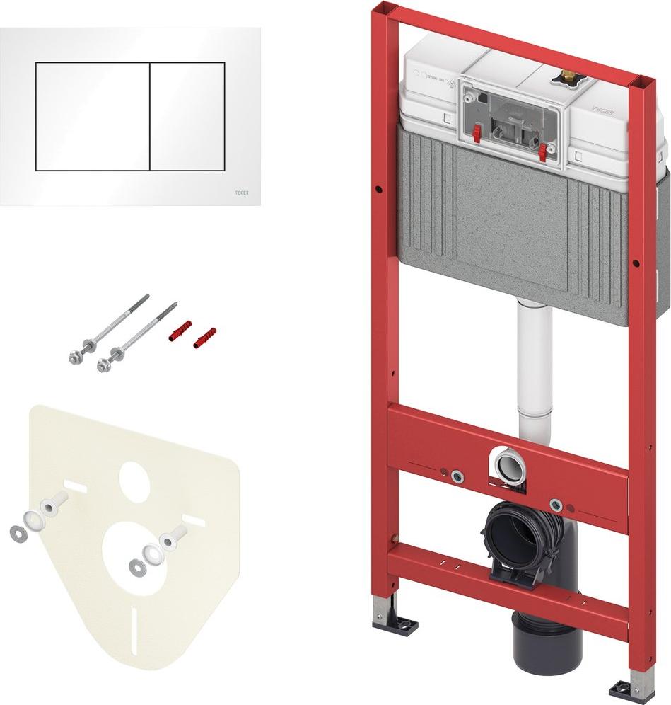 Инсталляции для унитазов  Топ Сантехника Комплект TECE base 2.0 для установки подвесного унитаза с панелью смыва TECEnow белая, 9400413