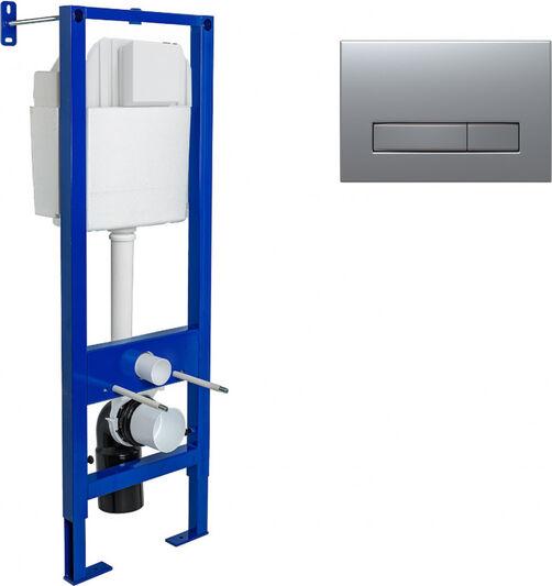 Инсталляции для унитазов  Топ Сантехника Инсталляция для подвесного унитаза Berges Wasserhaus 040344 с кнопкой смыва хром матовый