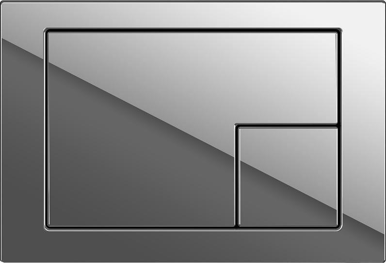 Кнопка Cersanit Corner 64108, пластик хром глянцевый
