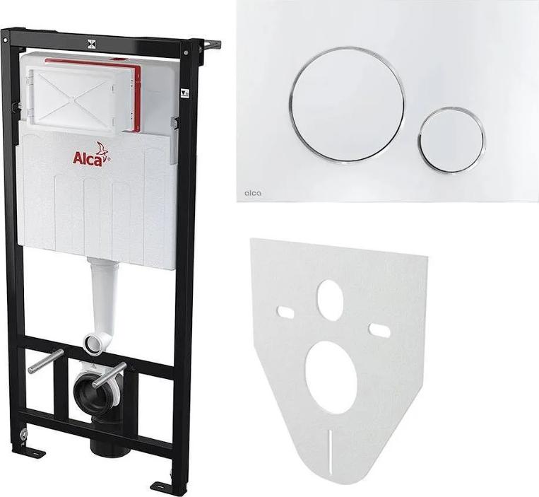 Система инсталляции для унитазов AlcaPlast AM101/1120-4:1 RU M671-0001 с кнопкой смыва хром