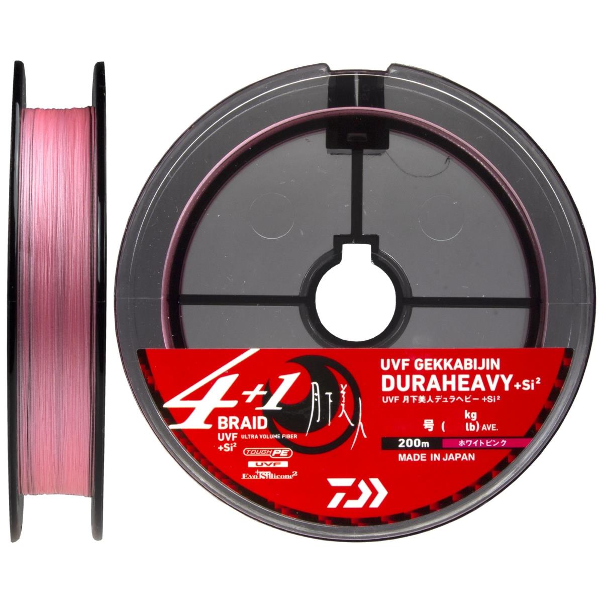 Леска плетеная UVF GEKKABIJIN DURAHEAVY X4+1+SI2 WHITE PINK 0.5-200 (07303953) DAIWA