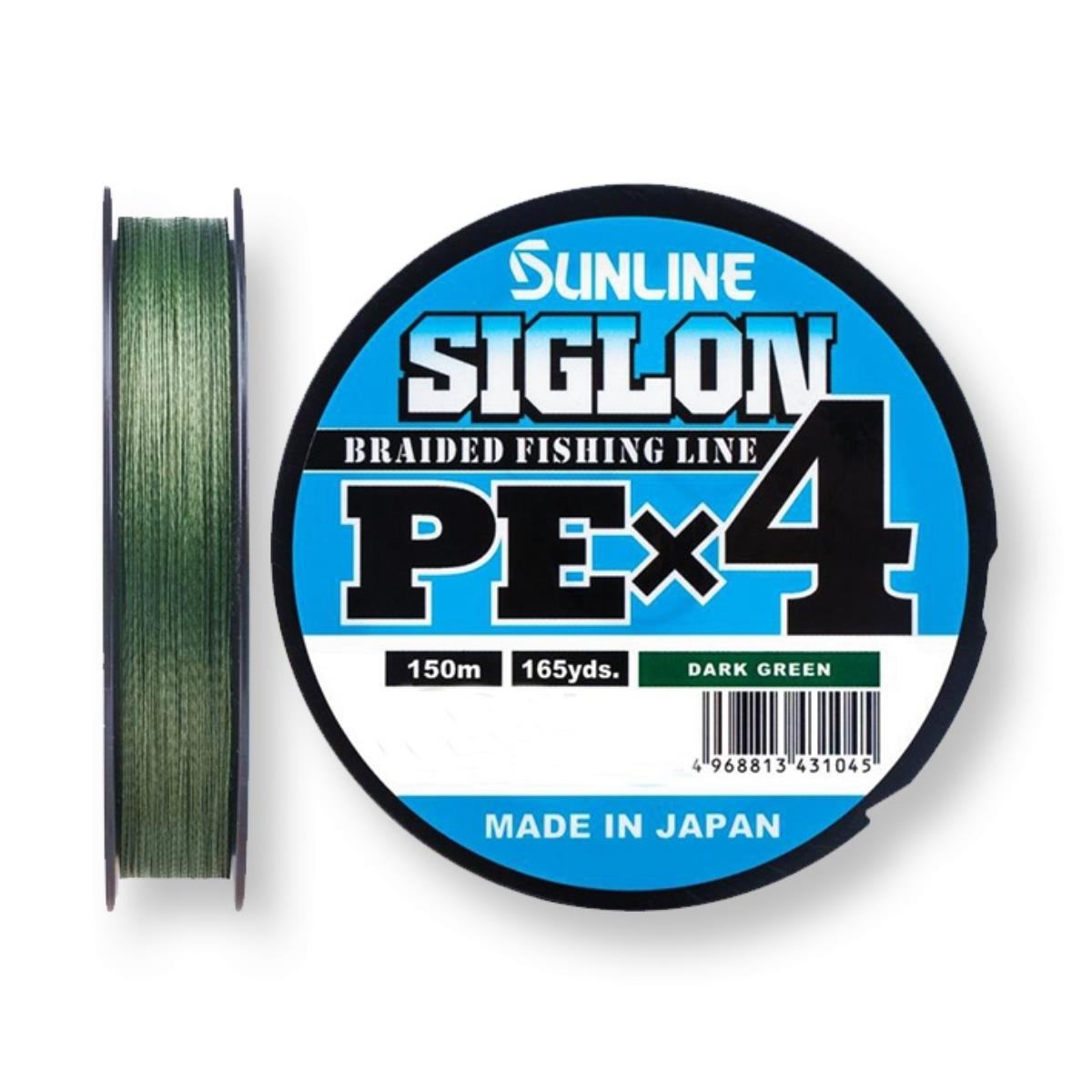 Леска  Tрофей Шнур SIGLON PE×4 150 м (Dark Green) Sunline