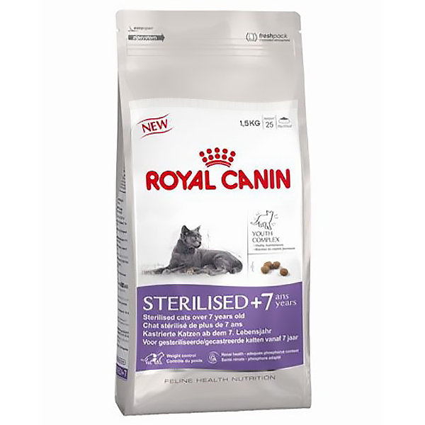 Корм для кошек ROYAL CANIN Sterilised +7 для кастрированных и стерилизованных старше 7, птица 1,5кг