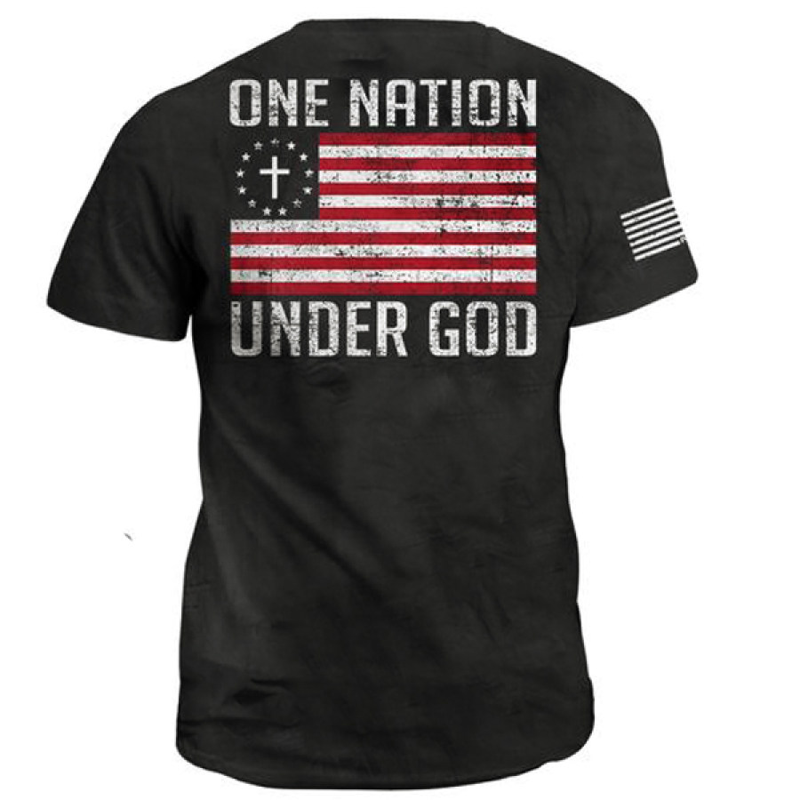 Мужская винтажная футболка One Nation Under God