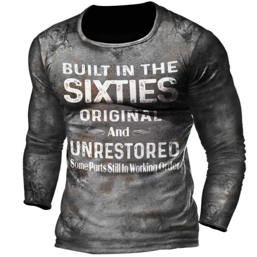 Мужская футболка с принтом в стиле мотоциклов Built In The Sixties Unrestored