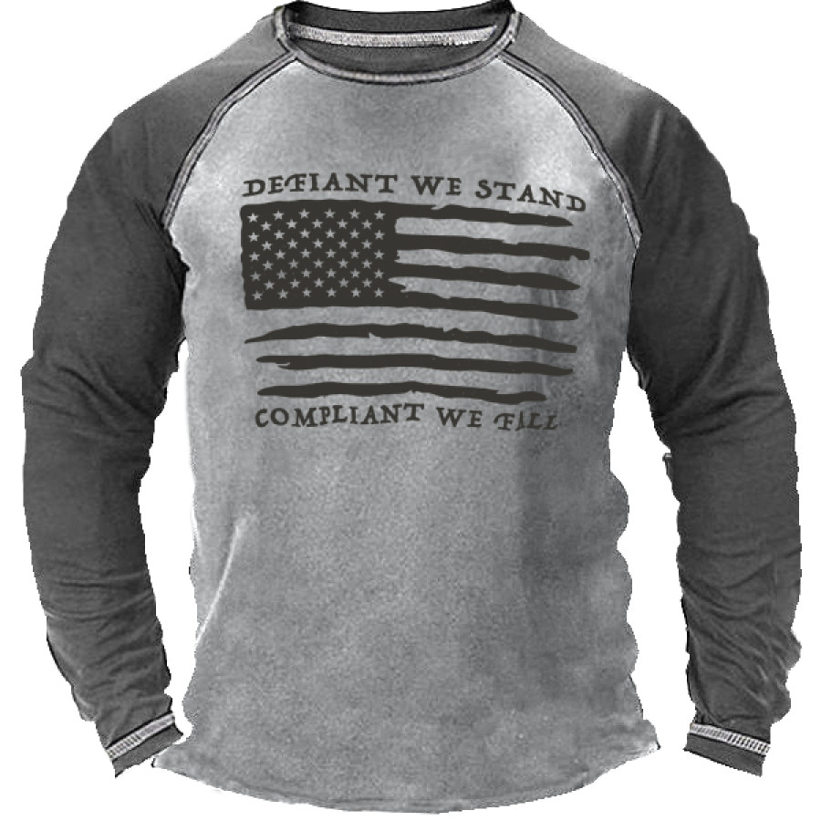 Мужская футболка с длинным рукавом на открытом воздухе Defiant We Stand