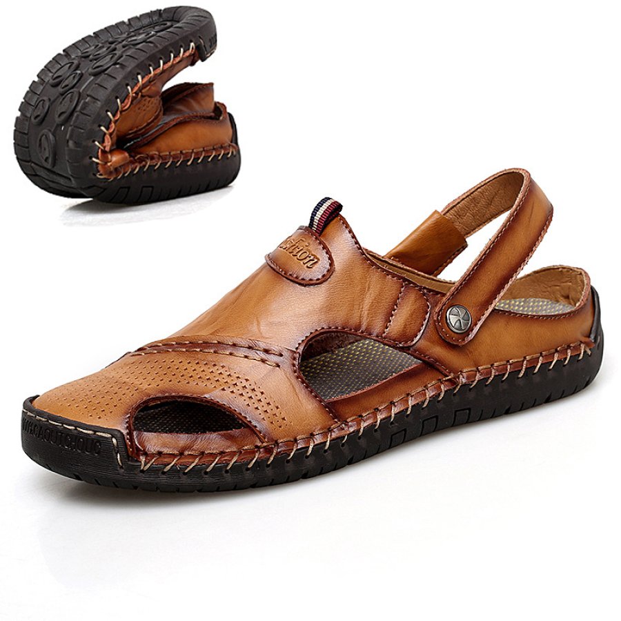 Sandals  Cotosen Мужские мягкие двойные спортивные сандалии из натуральной кожи