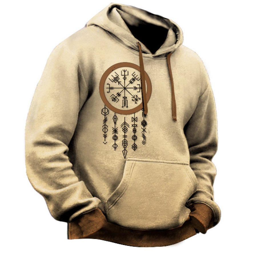 Мужская толстовка с капюшоном Vintage Viking Viking Symbol Print National Hero Tactical Hoodie