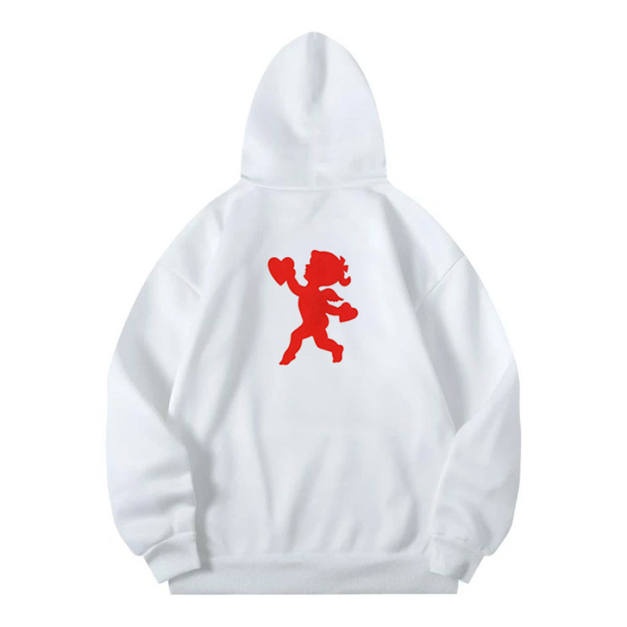 women tops Женский свитшот для пар Red Girl Cupid